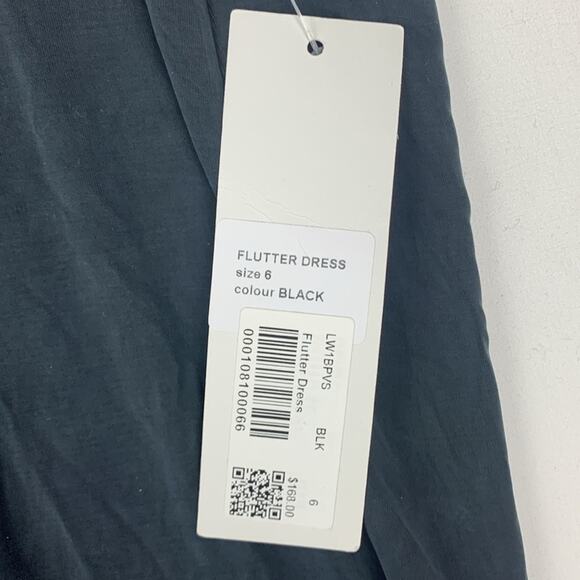 Lululemon women's size 6 the lab black flutter dress athleisure new stretch - Picture 5 of 12